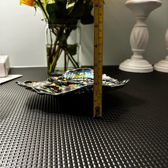 Iridescent Oyster Clam Shell Glass Bowl - Picture 5 of 6